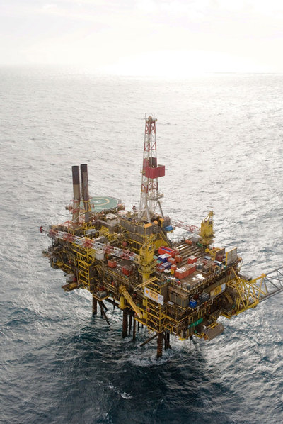 La plataforma  Gannet Alpha  de Shell en el Mar del Norte.