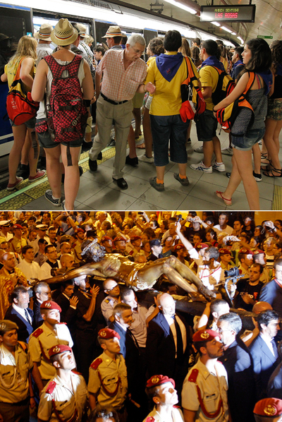 Las colas de la marea peregrina