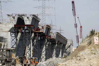 Obras de la primera fase del desdoblamiento del AVE entre Atocha y Torrejón de Velasco.