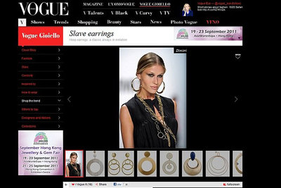 Imagen de los pendientes en la web de  Vogue  Italia.