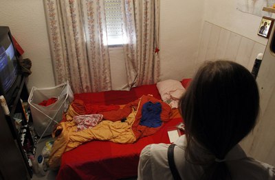 La habitación donde fue retenida la menor durante dos días.