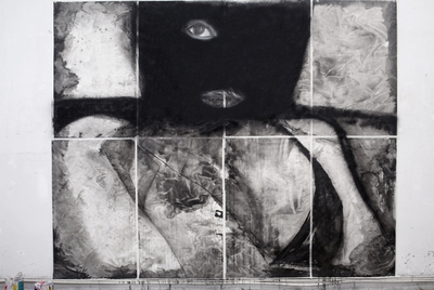  Beijing-Lalín   2011 , pieza en tinta china sobre papel de arroz de Alain Urrutia que se exhibirá en Lalín este fin de semana.