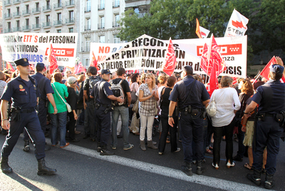 Concentración de profesores en Madrid, el pasado otoño, contra los recortes.