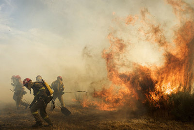 Un incendio que arrasó 65 hectáreas en Bande sigue sin control