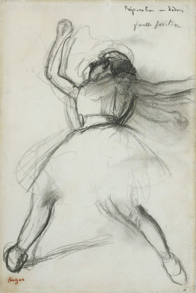 Estudio del cuadro  Bailarina  (1880-1885). Abajo,  Bailarinas,  de 1899. Ambas expuestas en la Royal Academy.
