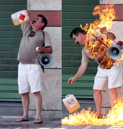 ABRASADO ANTE LA RUINA