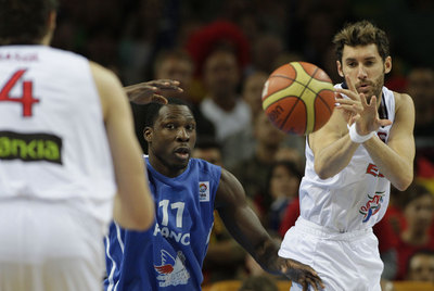 Rudy Fernández, en un partido del Europeo.