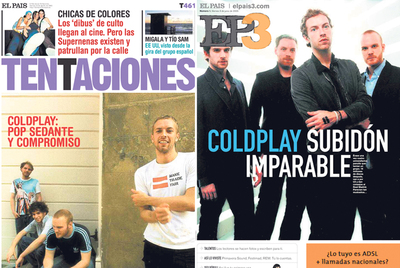 Coldplay en su última portada de  Tentaciones  y la primera de  EP3. 