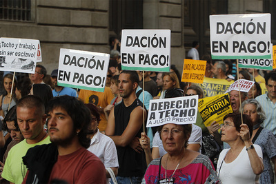 La protesta defendía la dación en pago retroactiva y el fin de las ayudas a los bancos, entre otras medidas.