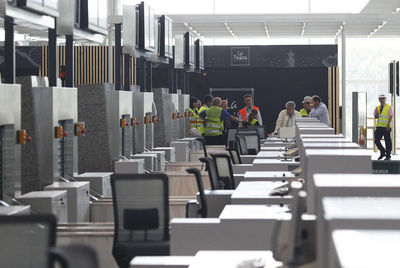 Ensayo en Lavacolla ante la inminente apertura de la nueva terminal