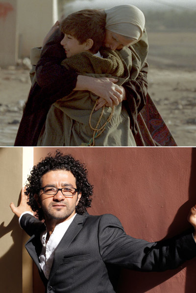 Un fotograma de  Son of Babylon  y abajo Mohamed al Daradij.