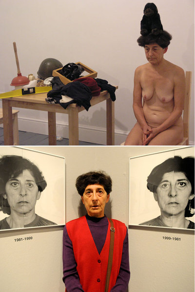 La  performance   Las cosas  (2005, Pontevedra) y, por último, Ferrer junto a una de sus obras expuestas en el museo Artium.