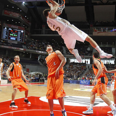 Rudy, en un enceste espectacular ante el Fuenlabrada.