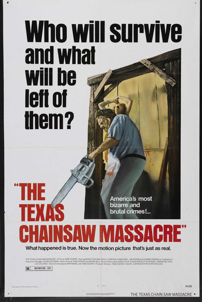 Cartel original de  La matanza de Texas,  de 1974.