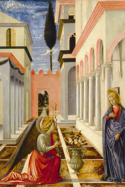 La Anunciación  (1448), tabla del pintor italiano Fra Carnevale.