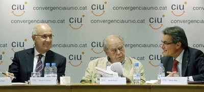 Duran Lleida, Jordi Pujol y Artur Mas, durante la reunión de la comisión ejecutiva de CiU.