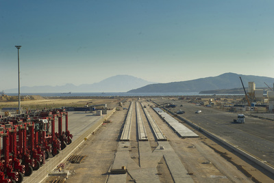 Obras de la terminal ferroviaria de Algeciras que conectará con el corredor del Mediterráneo.
