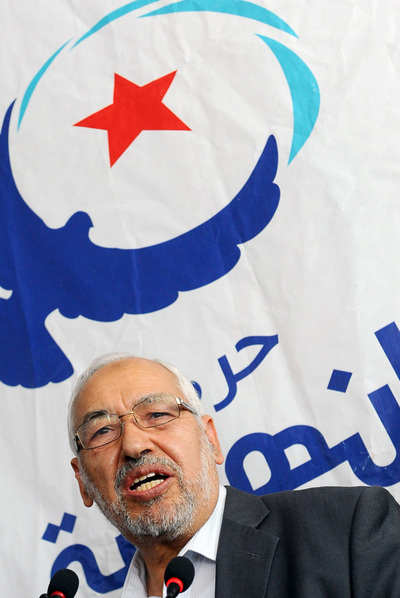 El líder islamista Rachid Ghanouchi, ayer en Túnez.