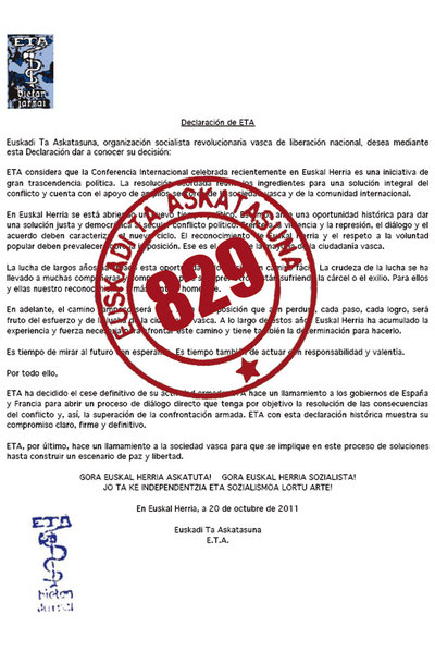 ETA decidió su fin en julio