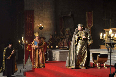 El actor fallecido Paco Maestre, durante una representación del  Auto  en la basílica.