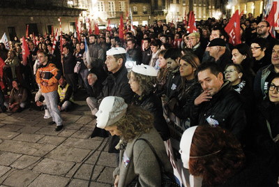 Solidaridad en Santiago con los trabajadores de CRTVG