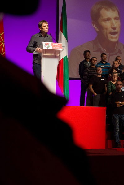 Rufi Etxeberria, en un acto  abertzale  en Pamplona.