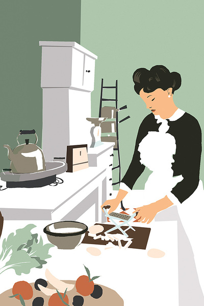 Ilustración de Riki Blanco para el libro  Todo sobre la casa , una historia a través de cada una de las estancias de la vivienda.