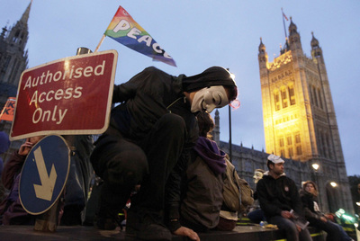 Marcha de indignados en Londres.