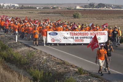 Marcha de los trabajadores de Visteon, el pasado octubre.