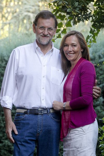 Mariano Rajoy junto a su esposa, Elvira Fernández,  Viri,  en septiembre de 2011.