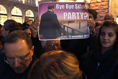Manifestación a las puertas del Parlamento, ayer en Roma.