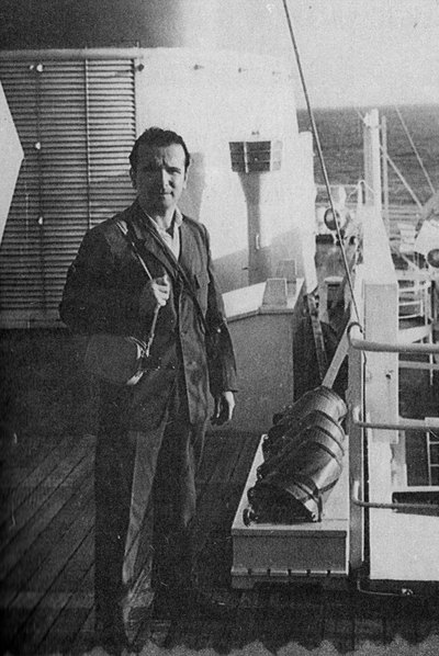 José Fernández, rumbo a Cuba a bordo del  Mijail Kalinin,   en 1962. 