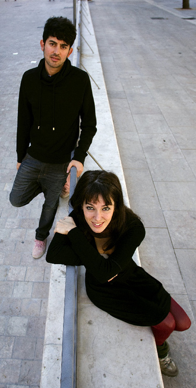 Los actores Alberto Cortés y Nerea Vega, en Málaga.