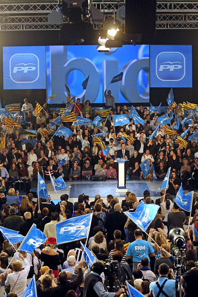 Mariano Rajoy, anoche en L'Hospitalet.