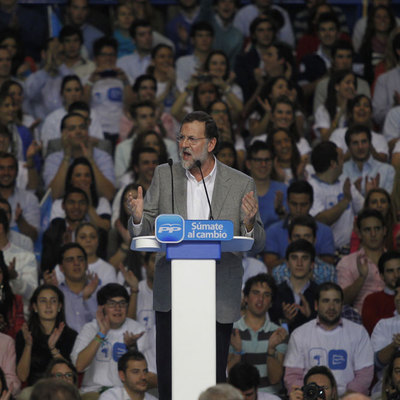 Mariano Rajoy, en el mitin de Sevilla.