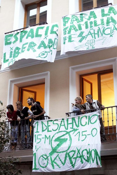 Edificio okupado en la calle de Corredera de San Pablo.