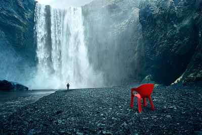 Butaca de patio para una cascada