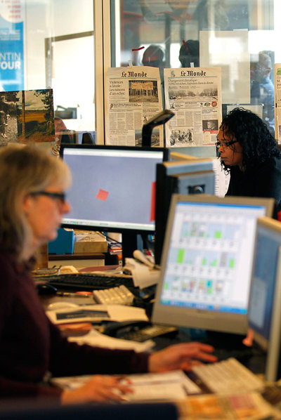 Imagen tomada en la redacción de  Le Monde  en 2010.