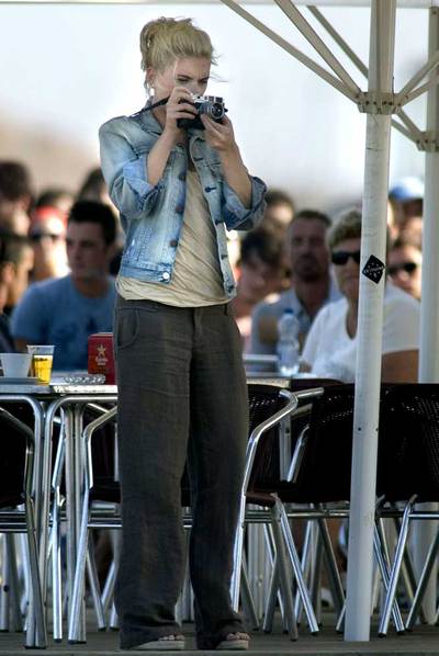 Johansson, en el rodaje de  Vicky Cristina Barcelona.  