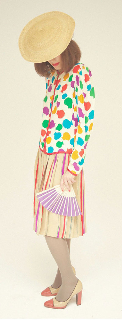 Chaqueta de YSL y falda de Scherrer.