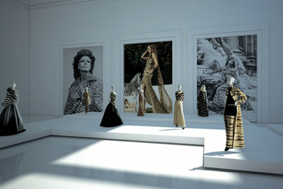 La sala de estampado animal del museo virtual de Valentino.