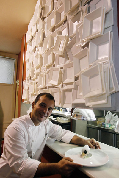 El   chef   Kisko García, ayer en el restaurante Choco.