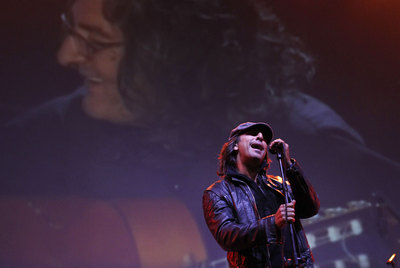 El músico Antonio Carmona, durante el homenaje a Moraíto Chico que se celebró ayer en Madrid.