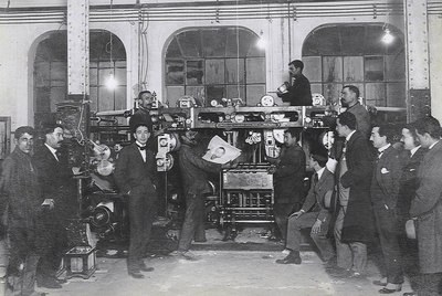 La rotativa del diario  El Sol , que fundó Urgoiti.