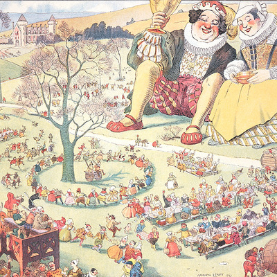 Ilustración de Adrien Leroy  sobre    Gargantúa,  de Rabelais.