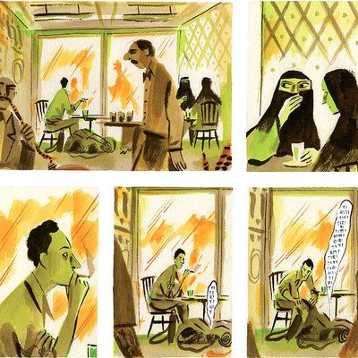 Viñetas de  Cinco mil kilómetros por segundo,  de Manuele Fior.