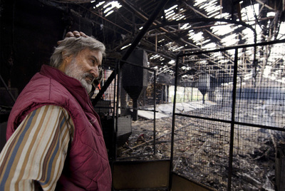 Un incendio carboniza 28.000 pollos en una granja en Verín