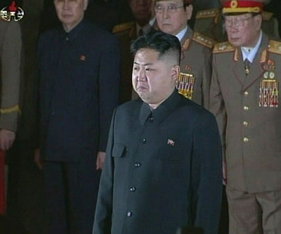 Kim Jong-un, hijo del fallecido Kim Jong-il, durante la ceremonia fúnebre en memoria de su padre.