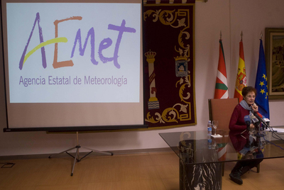  Margarita Martín, ayer en la presentación del balance de datos meteorológicos en San Sebastián. 
