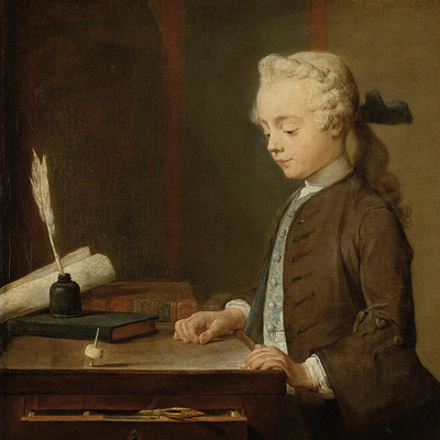  El niño de la peonza,  cuadro de la exposición  Chardin, 1699-1779,  en el Museo del Prado.